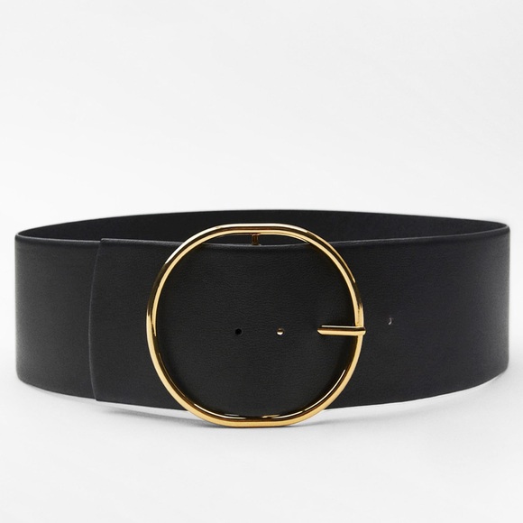 WIDE LEATHER BELT - Black | ZARA - Picture 1 of 3